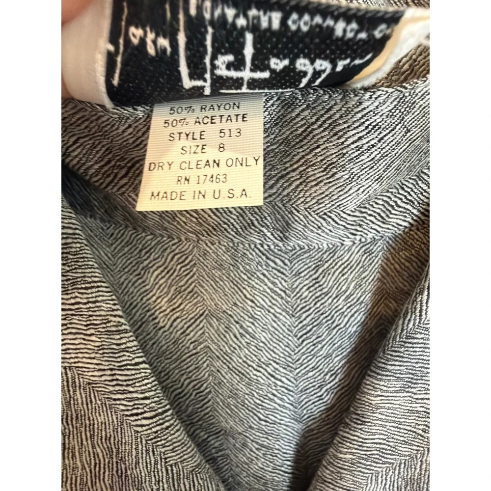 Mary‎ McFadden Signature Collection Grey Herringbone Skirt Set Blouse Maxi Vtg 8